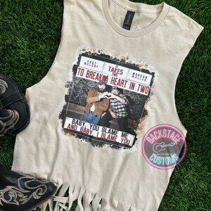 Cream Graphic Tank Top